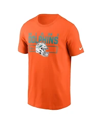 Nike Men's Orange Miami Dolphins Primetime Helmet Essential T-Shirt