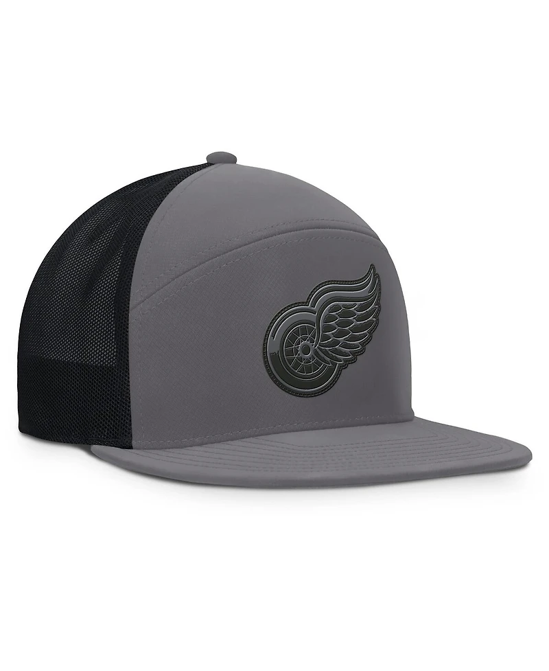 Fanatics Men's Charcoal/Black Detroit Red Wings Fairweather Adjustable Hat