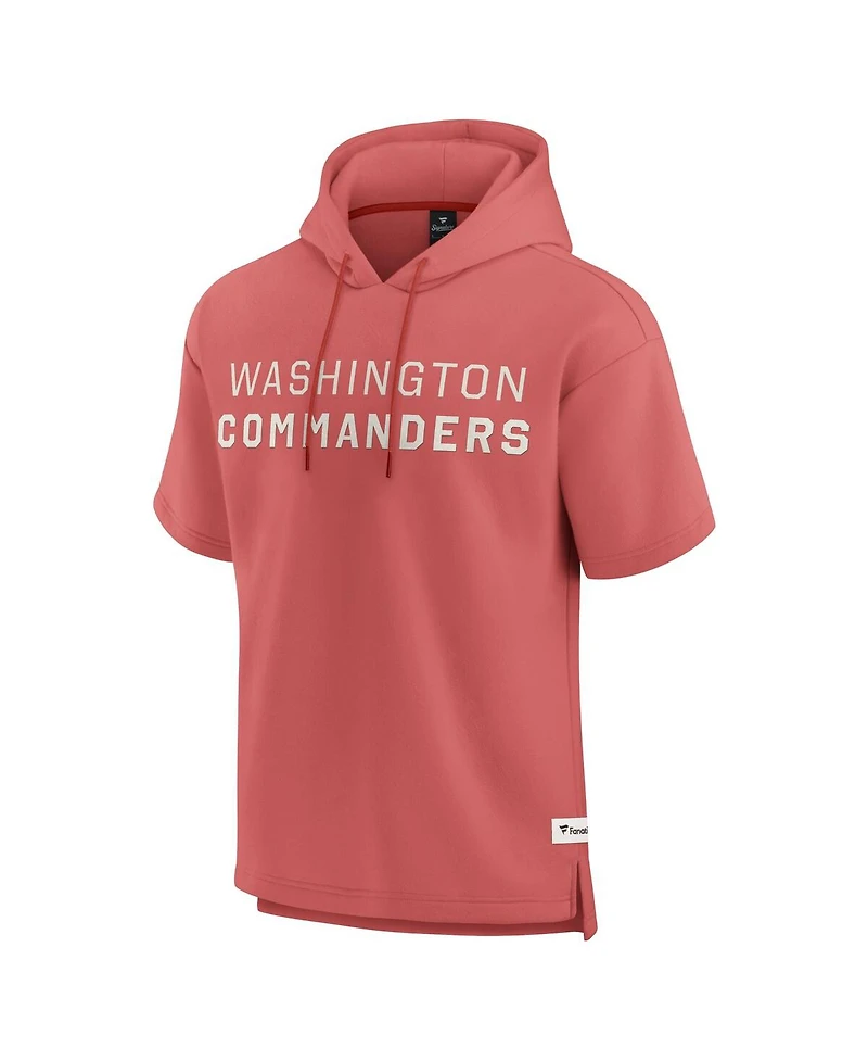 Fanatics Men's Red Washington Commanders Elements Future Ground Lettering Short Sleeve Pullover Hoodie