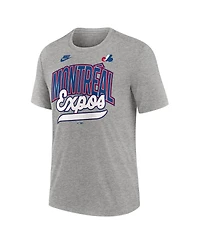 Nike Men's Heather Gray Montreal Expos Cooperstown Collection Retro Tri-Blend T-Shirt