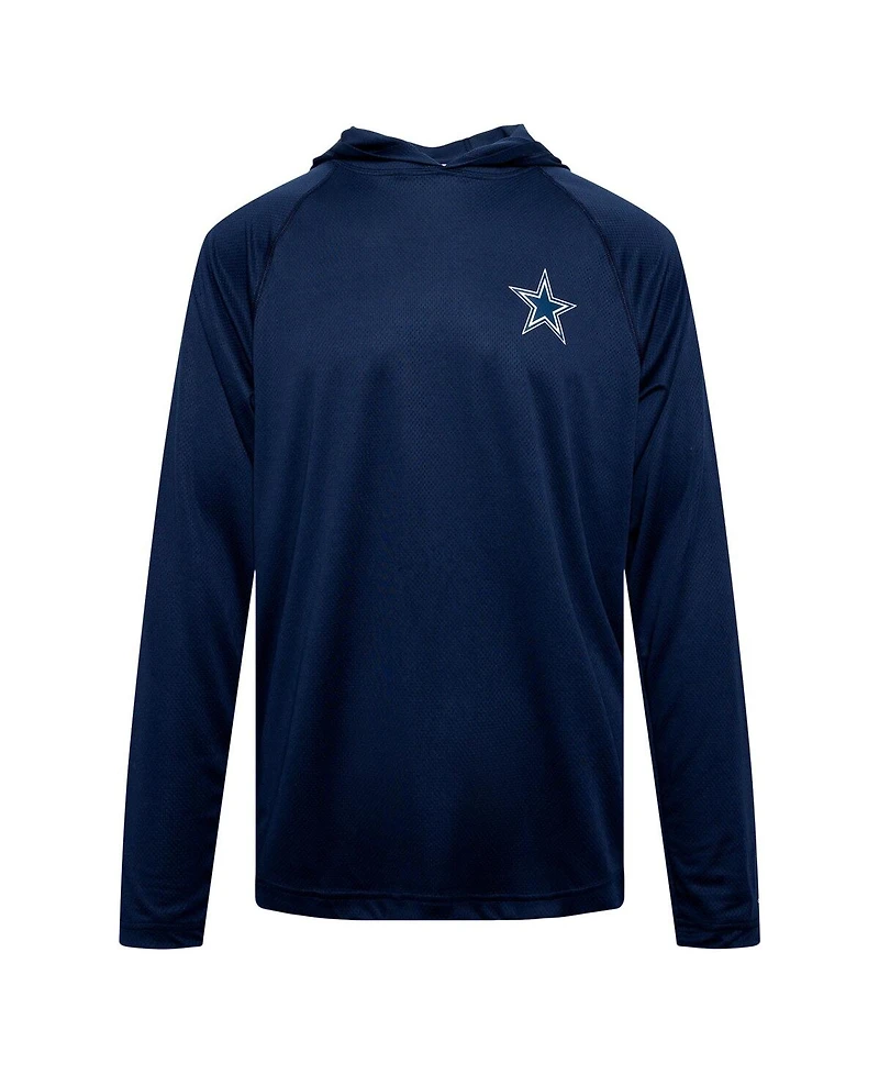 Columbia Men's Navy Dallas Cowboys Solar Stream Omni-Wick Raglan Pullover Hoodie