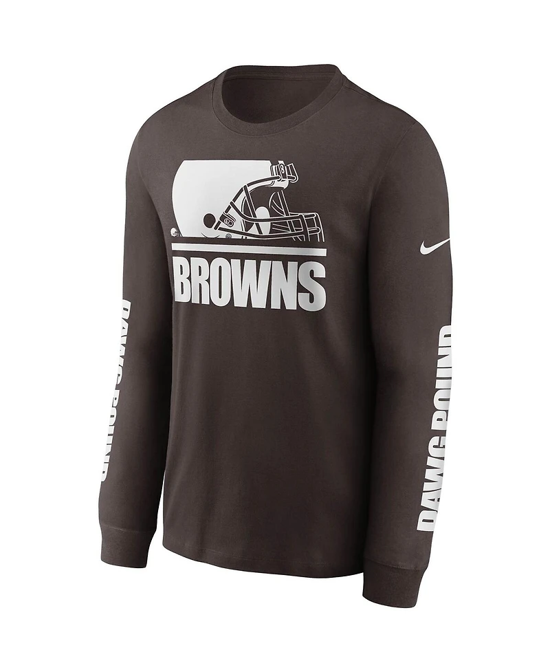Nike Men's Brown Cleveland Browns Split Local Long Sleeve T-Shirt