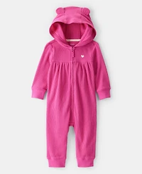Carter's Baby Girls Hooded Heart Long-Sleeve Thermal Jumpsuit
