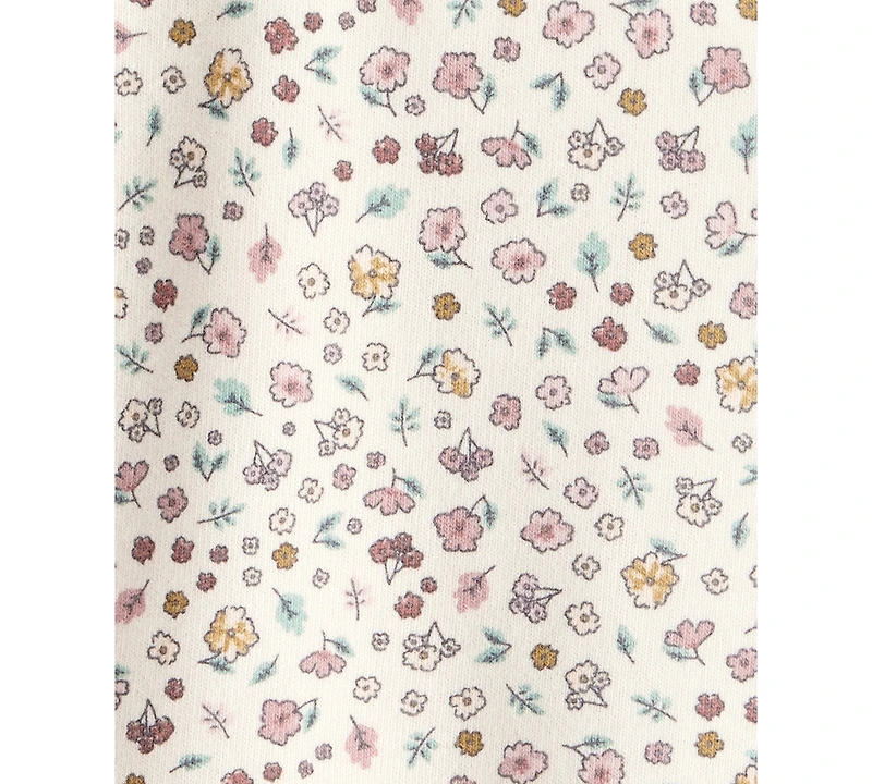 Carter's Baby Girls Floral-Print Top, Denim Jumper & Footed Tights, 3 Piece Set