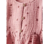 Carter's Baby Girls Acorn-Print Short-Sleeve Dress & Socks, 2 Piece Set