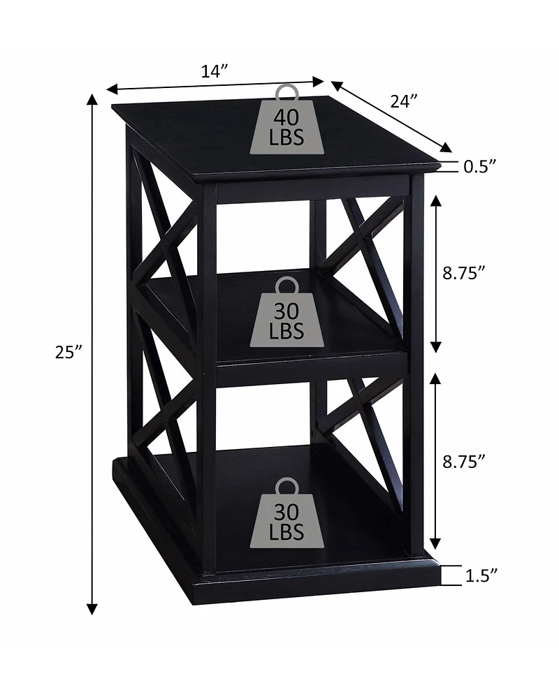 Convenience Concepts 14" Rubber wood Coventry Chairside End Table