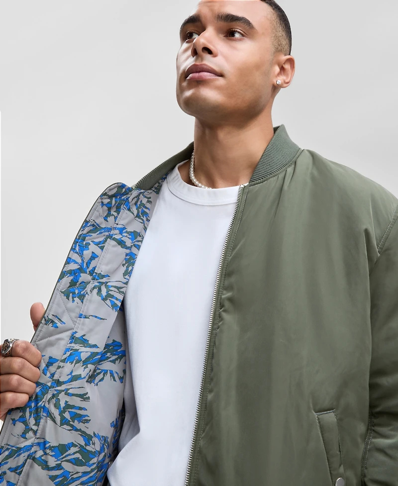Mode of One Men's Relaxed-Fit Reversible Bomber Jacket, Macy's Exclusive