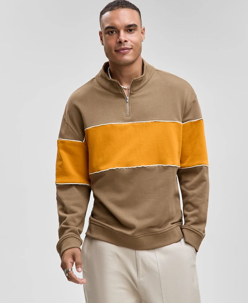 Mode of One Men's Relaxed-Fit Half-Zip Sweatshirt, Macy's Exclusive