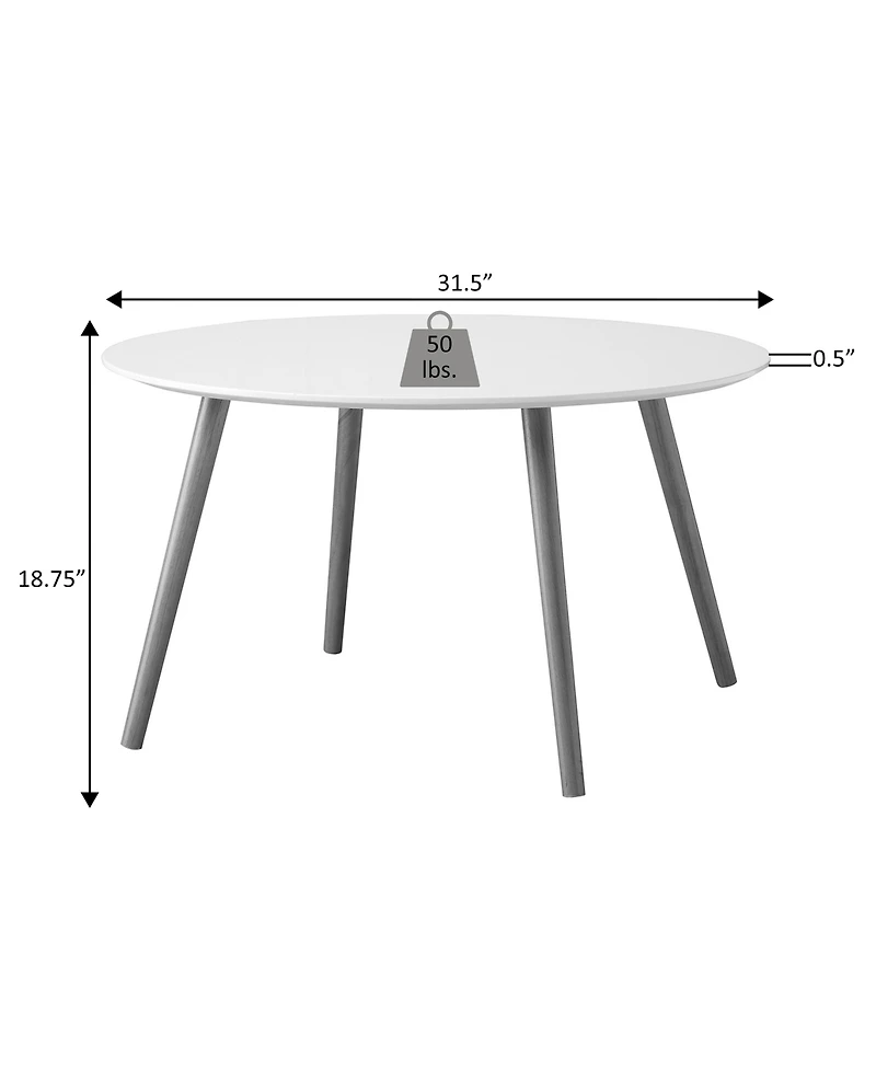 Convenience Concepts Oslo Round Coffee Table, Gray