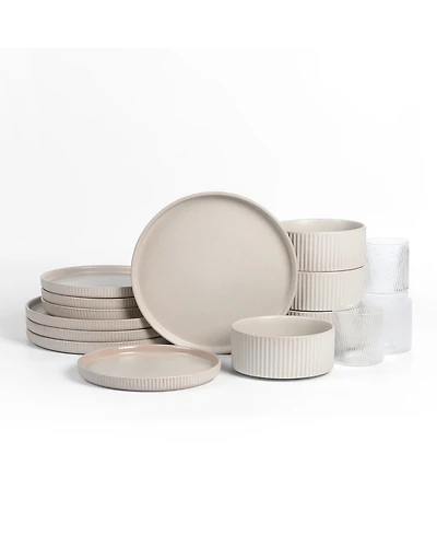 Stone Lain Haven 16 Pc. Dinnerware & Glassware Set, Service for 4