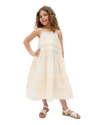 Raffya Kids Swish Pin Tuck Embroidered Dress