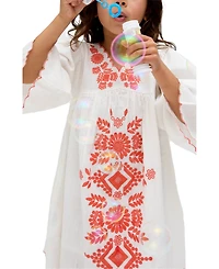 Raffya Kids Arabella V- Neck Embroidered Dress