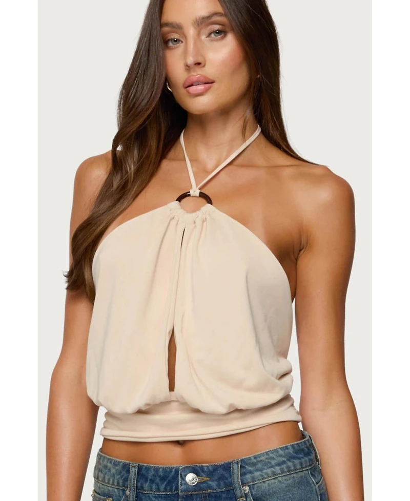Edikted Women's Khalia Backless Cut Out Halter Top