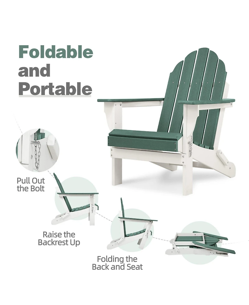 Aoodor Outdoor Folding Adirondack Chair