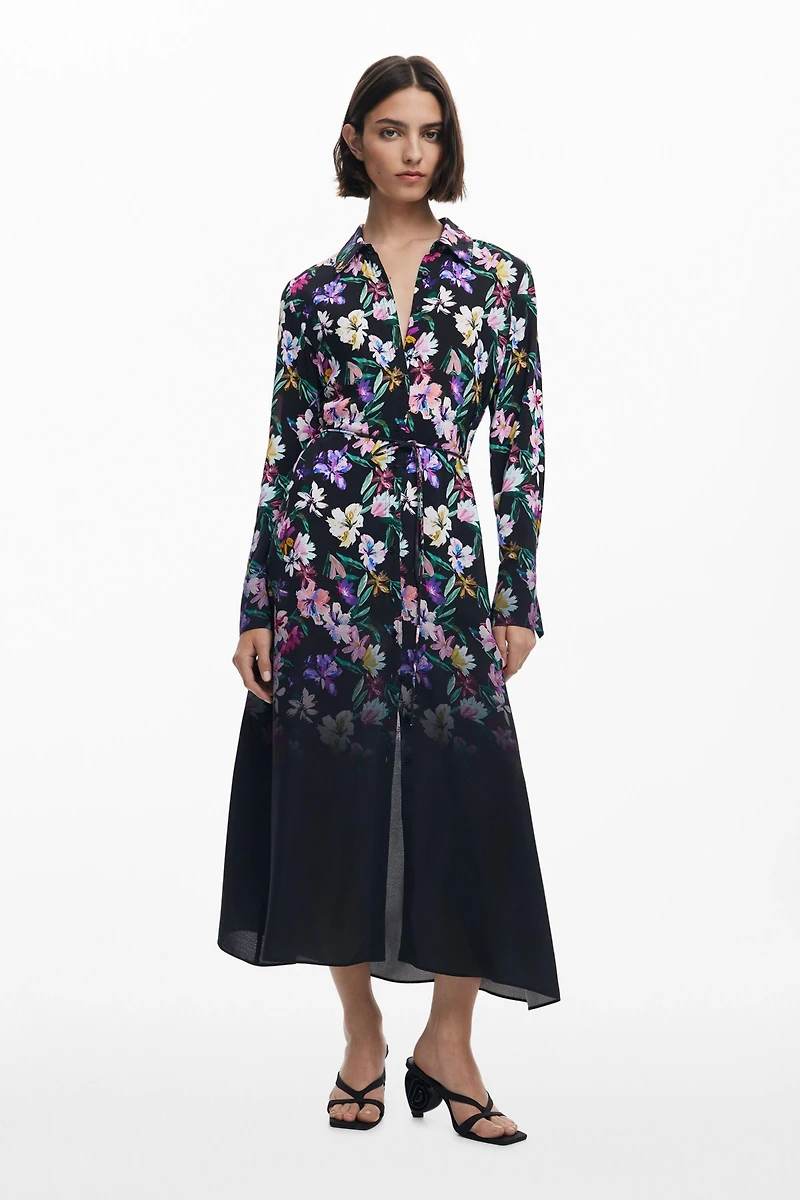 Desigual Women's Gradient floral shirt dress