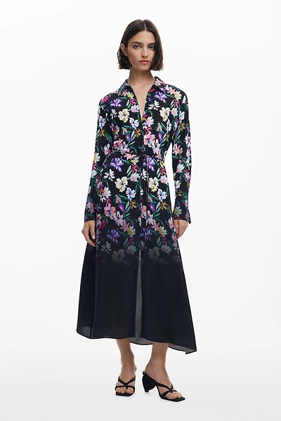 Desigual Women's Gradient floral shirt dress