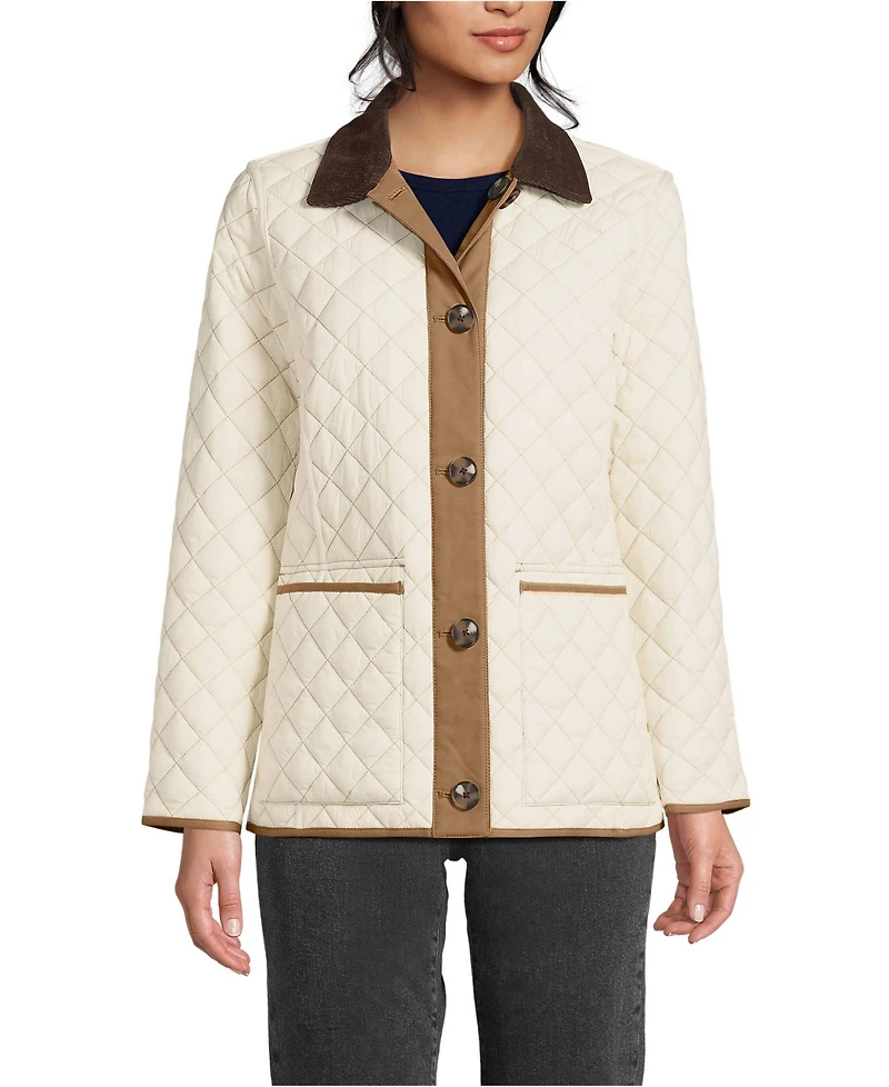 Lands' End Women's Petite Reversible Barn Quilted Insulated Jacket