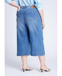 Eloquii Women's Denim Culotte