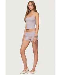 Edikted Women's Kodi Striped Fold Over Shorts