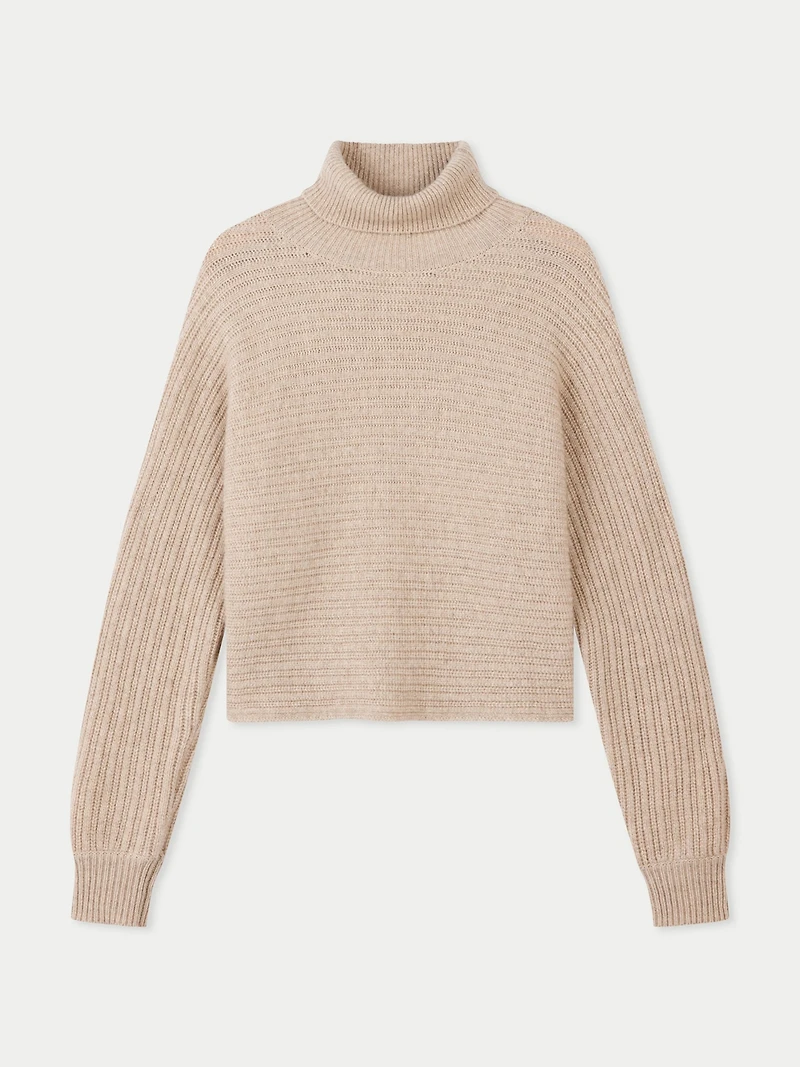 Gobi Cashmere Women's Cropped T-Neck Sweater