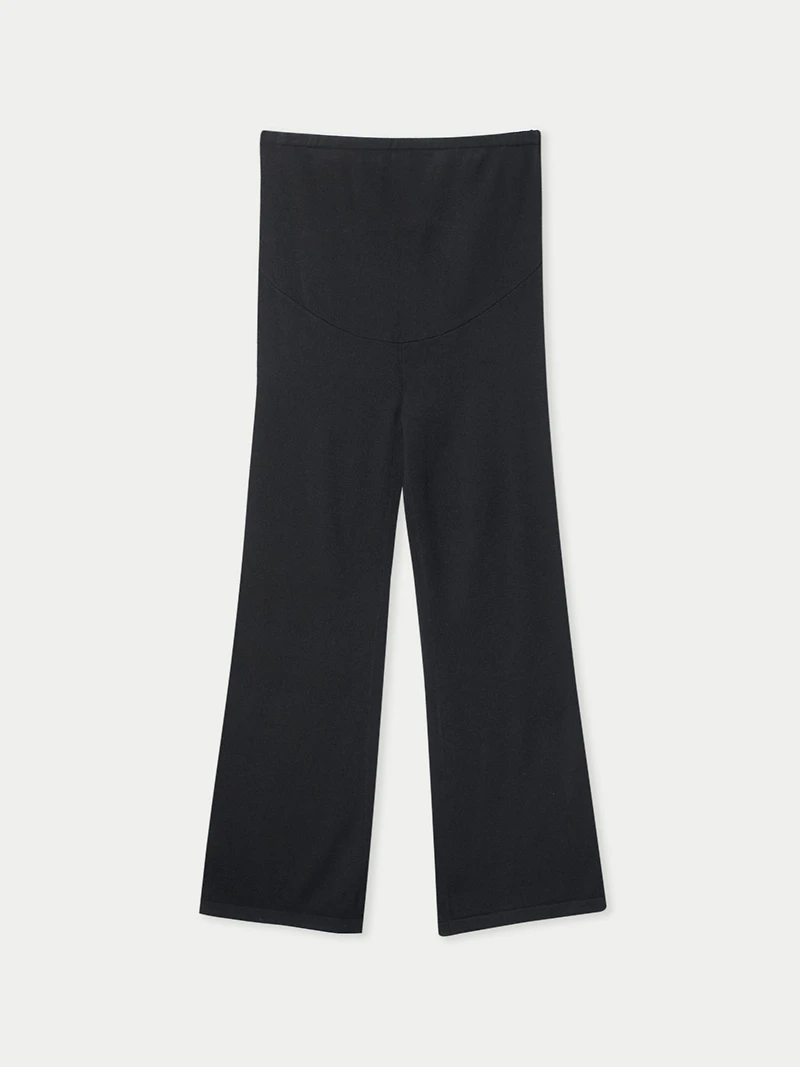 Gobi Cashmere Maternity Wide-Leg Knitted Pants