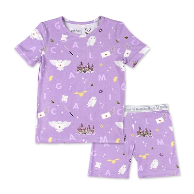 Bellabu Bear Kids Unisex Hedwig's Magical Mail 2-Piece Short Sleeve & Shorts Pajama Set
