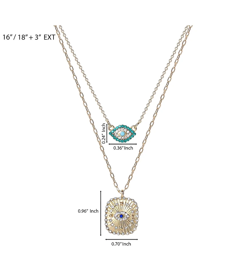 Jessica Simpson Gold-Tone Layered Evil Eye Pendant Necklace Set