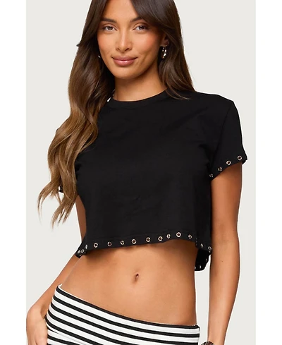 Edikted Women's Helsa Grommet T Shirt