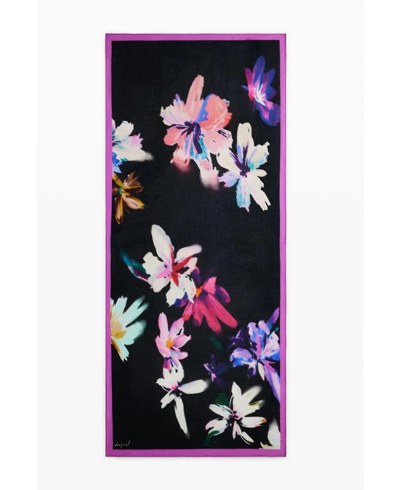 Desigual Women's Rectangular floral scarf