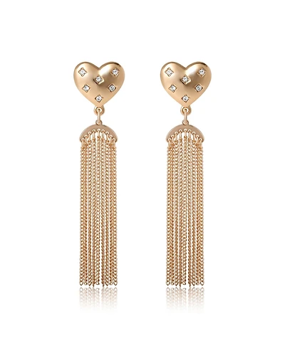 BCBGeneration Tassel Heart Drop Earrings