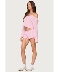 Edikted Women's Teddy Waffle Shorts