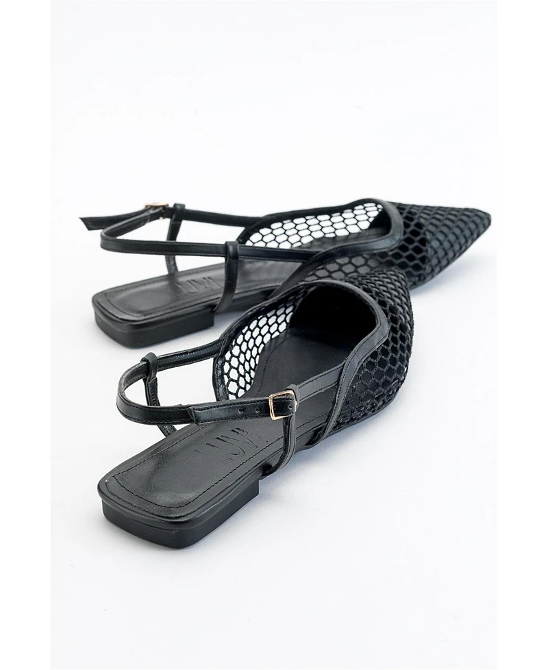 Prologue Shoes Brace Blue Mesh Flat Sandal (Women)