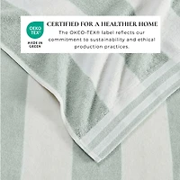 Linery & Co. 100% Cotton Velour Cabana Stripe Beach Towel, 4 Pack - 30" x 60"