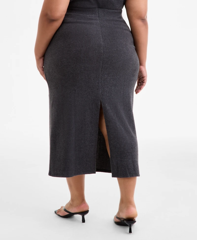 Bar Iii Trendy Plus Size Midi Sweater Skirt, Macy's Exclusive