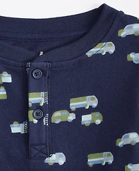 First Impressions Baby Boys Long-Sleeve Geo Trucks Printed Cotton T-Shirt, Exclusively at Macy's