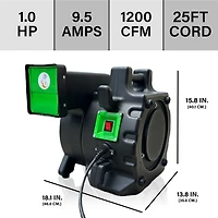 JumpOrange 1 Hp Green Inflatable Blower