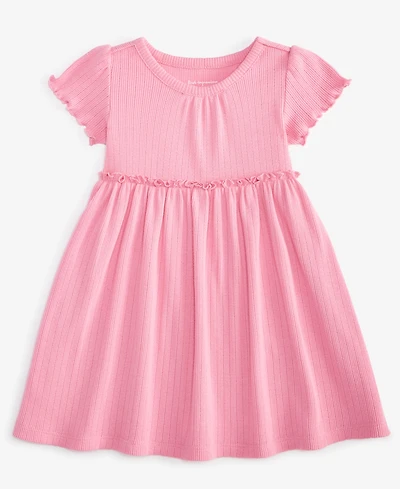 First Impressions Baby Girls Short-Sleeve Solid Pointelle Dress