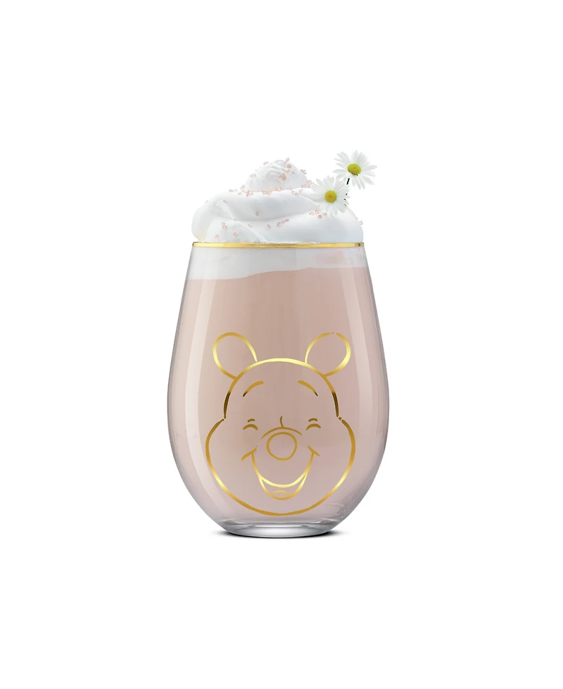 JoyJolt Pooh Spirits Hero Faces Stemless Drinking Glasses, Set of 4