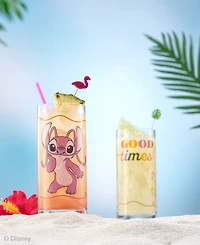 JoyJolt Lilo Stitch Good Times Tall Drinking Glasses, Set of 2