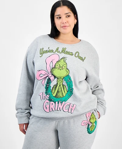 Love Tribe Trendy Plus Grinch Wreath Graphic Sweatshirt