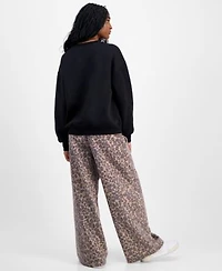 Madden Girl Juniors Varsity Sweatshirt Leopard Print Pants
