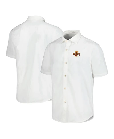 Tommy Bahama Men's White Iowa State Cyclones Coconut Point Palm Vista IslandZone Camp Button-Up Shirt