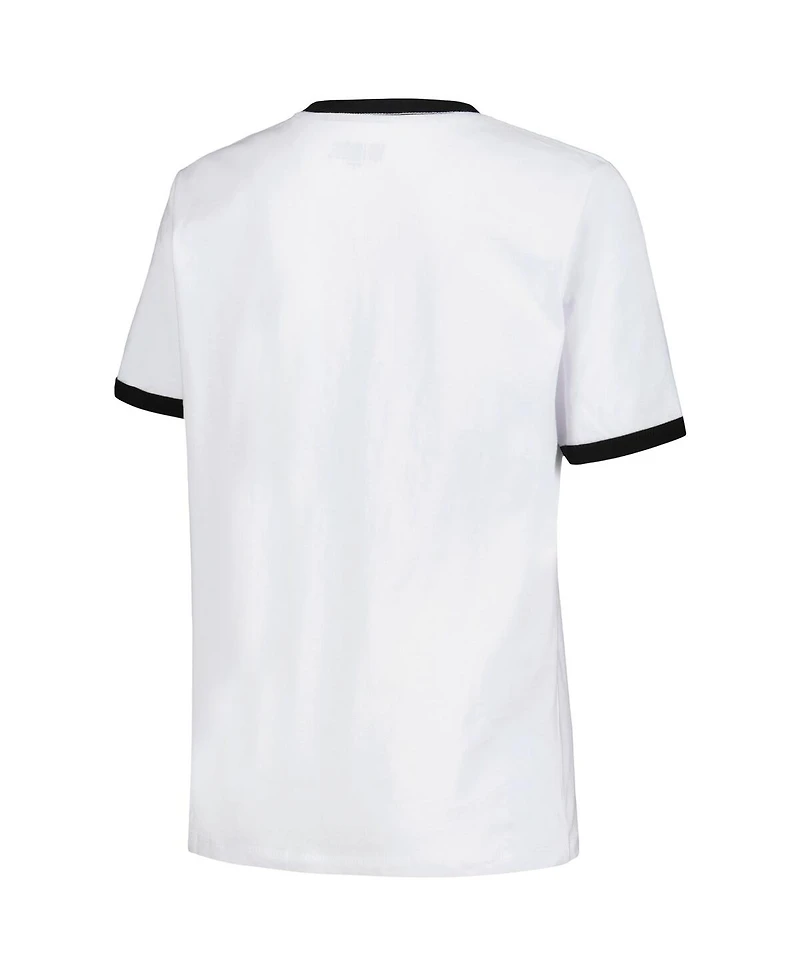 5th & Ocean Women's by New Era White Lafc Throwback Ringer T-Shirt