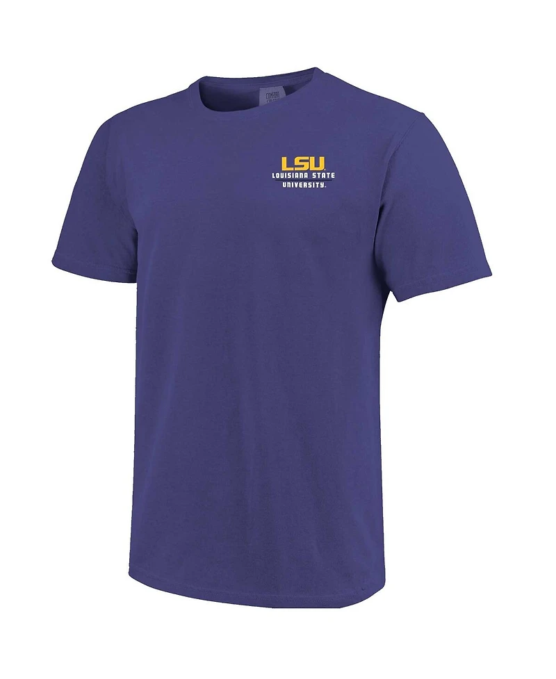 Image One Men's Purple Lsu Tigers Striped Campus Skyline T-Shirt