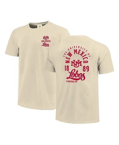 Image One Men's Cream New Mexico Lobos Comfort Colors Mascot Overlay T-Shirt