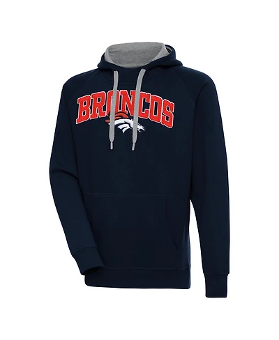 Antigua Men's Navy Denver Broncos Victory Pullover Hoodie