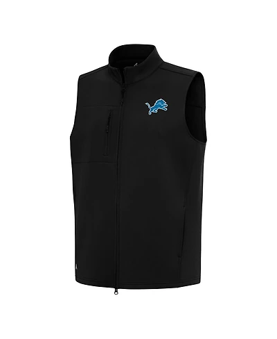 Antigua Men's Black Detroit Lions Demand Full-Zip Vest