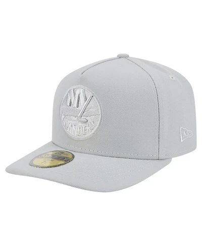 New Era Men's Gray York Islanders Color Pack A-Frame 59FIFTY Fitted Hat