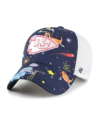 '47 Brand Big Boys and Girls Navy Kansas City Chiefs Space Dino Adjustable Trucker Hat
