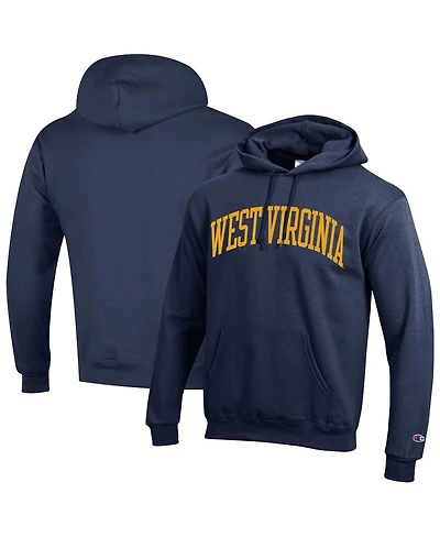 Champion Men's Navy West Virginia Mountaineers Basic Arch Fleece Pullover Hoodie